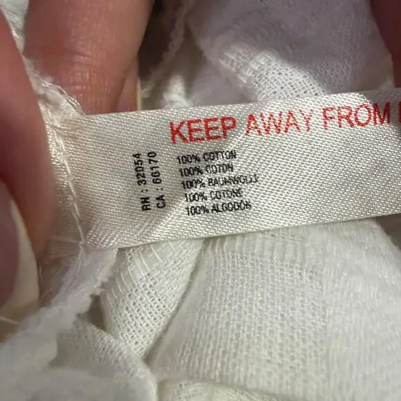 Free People White Picnic Mini Dress Cotton Smocked Puff Sleeve Coquette Cottage - Picture 7 of 9